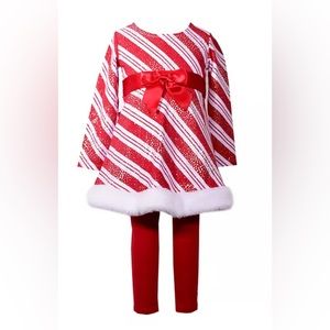 Bonnie Jean Striped Foil Dress and Leggings